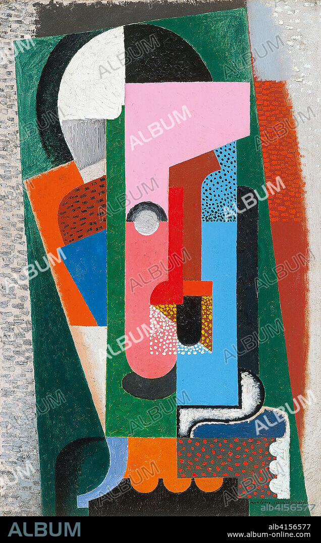 Auguste Herbin (Quiévy, 1882-París, 1960). Cabeza (1918). Óleo sobre lienzo. 60 x 37,5 cm.