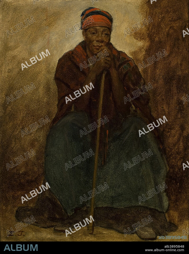 EASTMAN JOHNSON. Dinah, Portrait of a Negress. Date/Period: Ca. 1867. Painting. Oil on board oil on board. Height: 273.05 mm (10.75 in); Width: 215.90 mm (8.50 in).