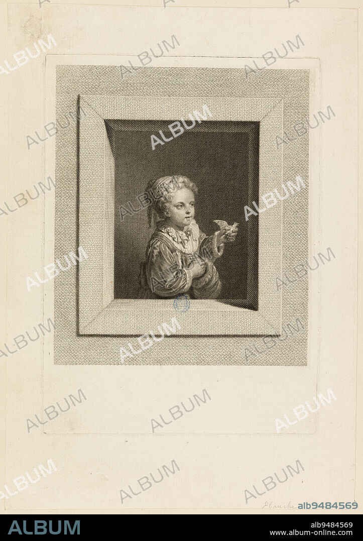 La Petite écolière, Wille, Johann Georg, Engraver, 18th century, Graphic arts, Original print, Burin, Size - Work: Height: 24.7 cm, Width: 18 cm.