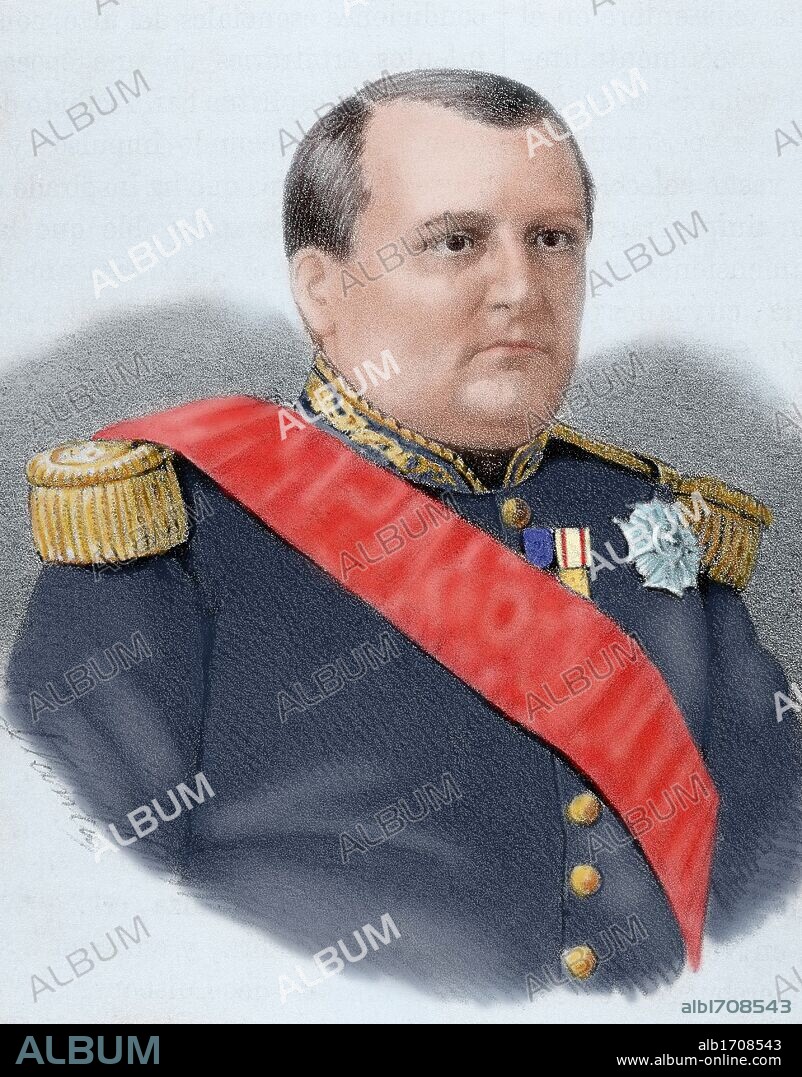 BONAPARTE, Eugenio Luis Napoleón (París, 1856-Ulundi, 1879). Príncipe francés. Hijo de Napoleón III y de la emperatriz Eugenia. Después de la implantación de la III República se exilió y entró a formar parte del ejército británico. Fue muerto en Zululandia en el curso de una misión militar de reconocimiento. Grabado coloreado.