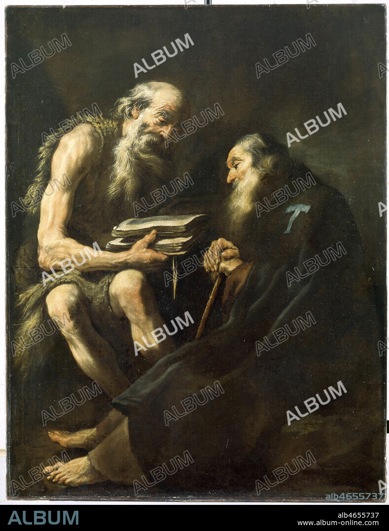'Saint Paul et Saint Antoine', huile sur toile de Claude VIGNON (1593-1670). (157x123cm). Musee des Beaux Arts d'Epinal. Credit : Photo Prud'Homme / Kharbine Tapabor.