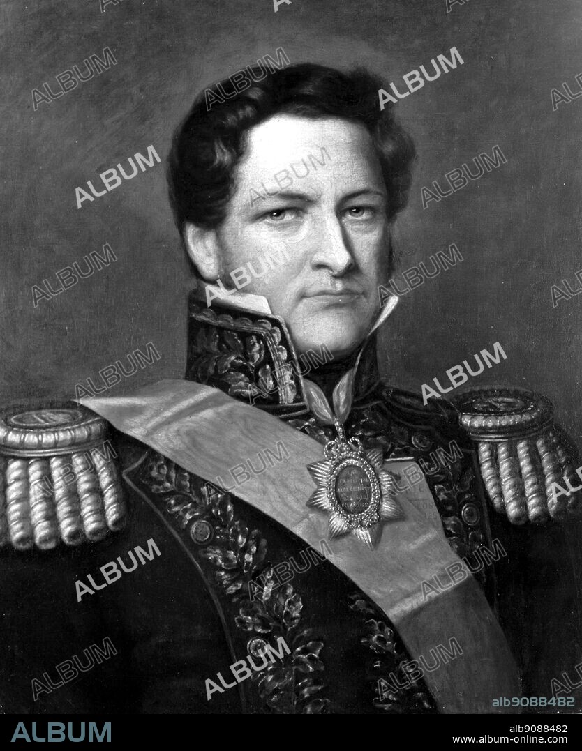 General Juan Manuel de Rosas (1793-1877). Argentine Soldier, gaucho cowboy and dictator (1835-52). One of his buffoons said of him: 'when the general laughs, he spares neither mad man nor sound...' Darwin and the Beagle by Alan Moorhead, page 122.