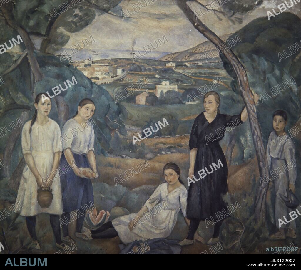 JOAQUIN SUNYER. Cala Forn. Óleo sobre lienzo. 1917.