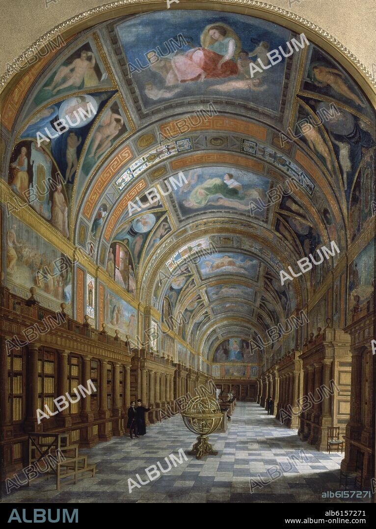PEDRO KUNTZ Y VALENTINI. LA BIBLIOTECA DEL MONASTERIO DEL ESCORIAL SIGLO XVI - PINTURA DEL SIGLO XIX.