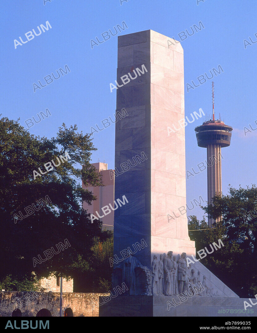 POMPEO COPPINI (1870-1957). CENOTAFIO DE EL ALAMO -1937 - MEMORIAL DE LA BATALLA DEL ALAMO (6 MARZO 1836).