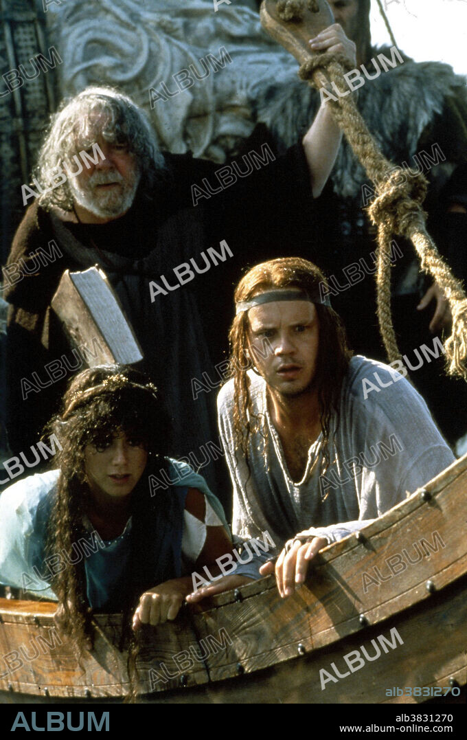 FREDDIE JONES, IMOGEN STUBBS y TIM ROBBINS en ERIK EL VIKINGO, 1989 (ERIK THE VIKING), dirigida por TERRY JONES. Copyright ORION PICTURES.