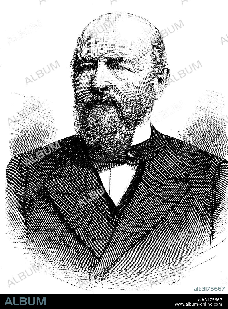 Botho graf zu eulenburg, 1831 - 1912, prussian prime minister and minister of the interior, historical illustration circa 1893.