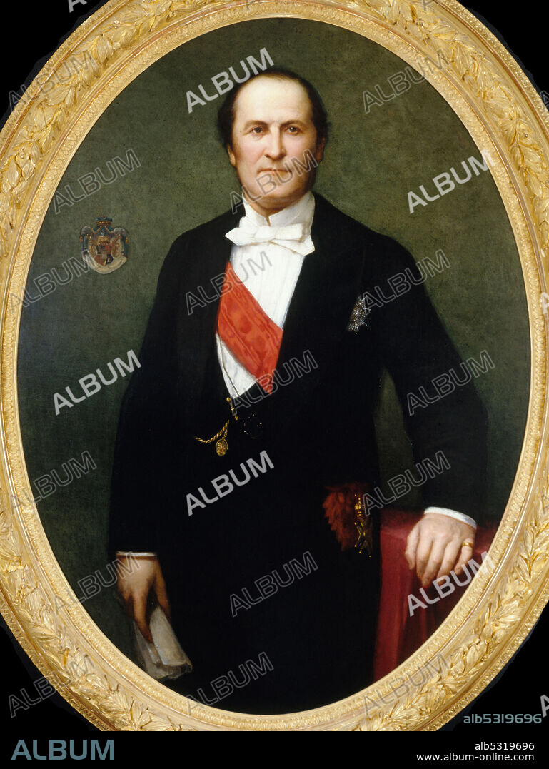 HENRI LEHMANN. Portrait of Georges-Eugène Baron Haussmann (1809-1891).