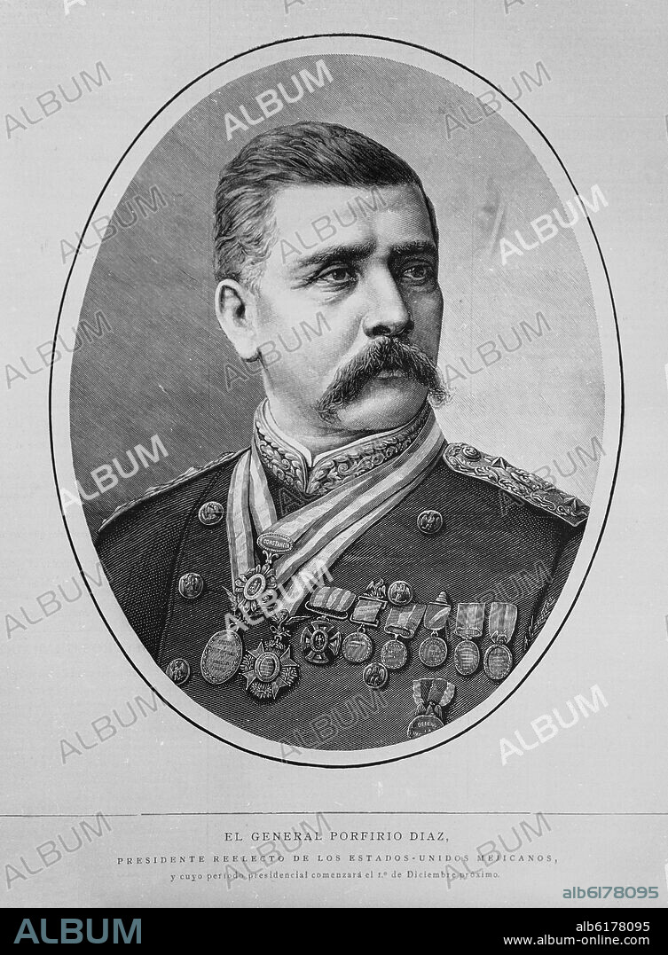 GENERAL PORFIRIO DIAZ - 1830/1915 - PRESIDENTE DE LOS ESTADOS UNIDOS DE MEXICO.