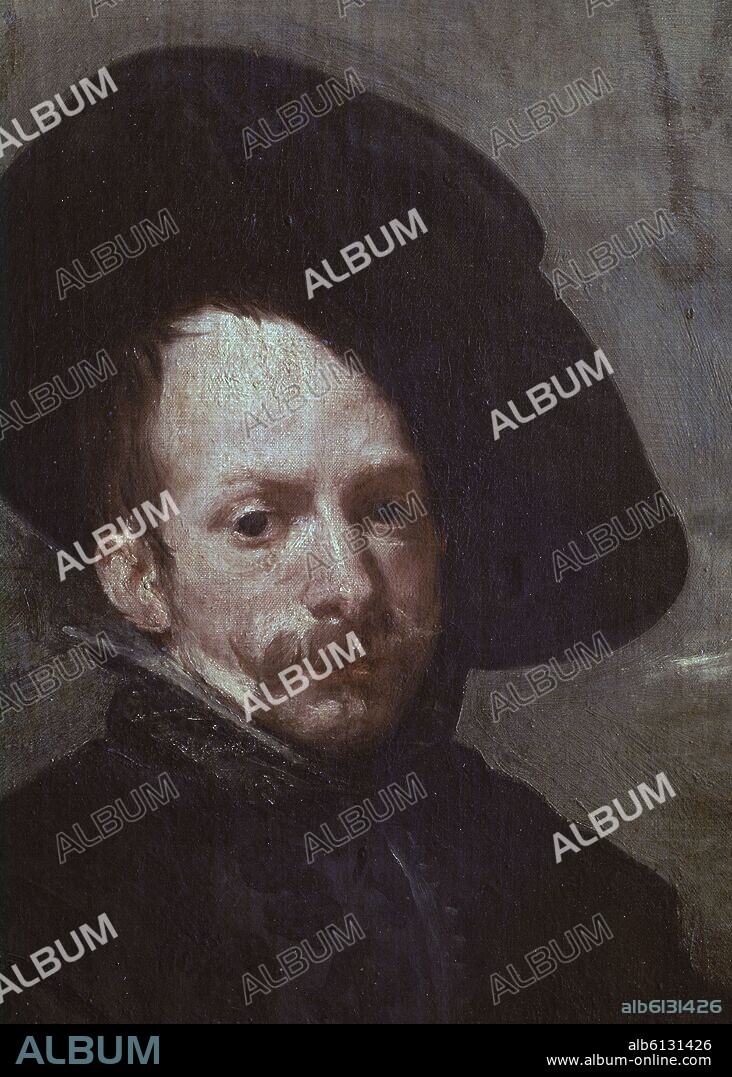 DIEGO VELAZQUEZ (1599-1660). EL BUFON DON DIEGO DE ACEDO "EL PRIMO" - DETALLE DEL ROSTRO - 1642-1644 - O/L - NP 1201 - BARROCO ESPAÑOL - CONJUNTO 12954.