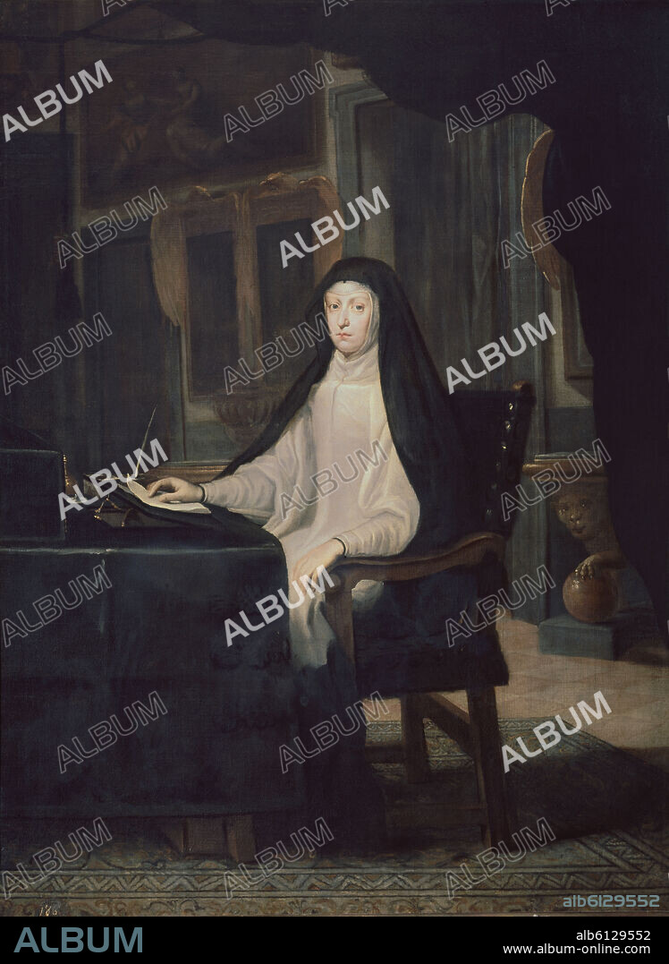 JUAN DE CARREÑO MIRANDA (1614-1685). LA REINA DOÑA MARIANA DE AUSTRIA - SEGUNDA ESPOSA DE FELIPE IV - 1665 - O/L - 198x148 - Nº INV 640.