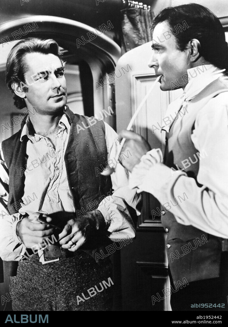 ALAN LADD and JAMES MASON in BOTANY BAY, 1953, directed by JOHN FARROW. Copyright PARAMOUNT PICTURES.