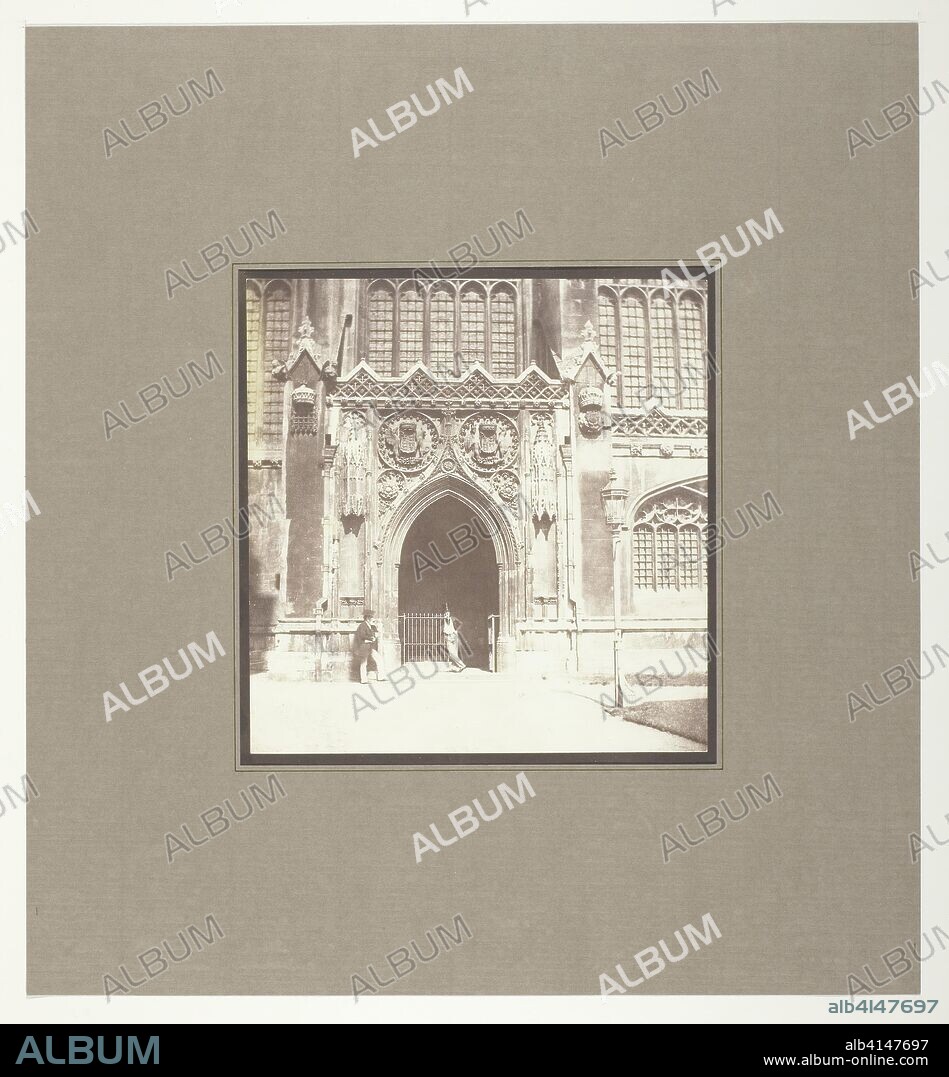 King's College Chapel, Cambridge, South Entrance. William Henry Fox Talbot; English, 1800-1877. Date: 1840-1850. Dimensions: 17.4 × 16.7 cm (image); 22.8 × 18.5 cm (paper). Salted paper print. Origin: England.