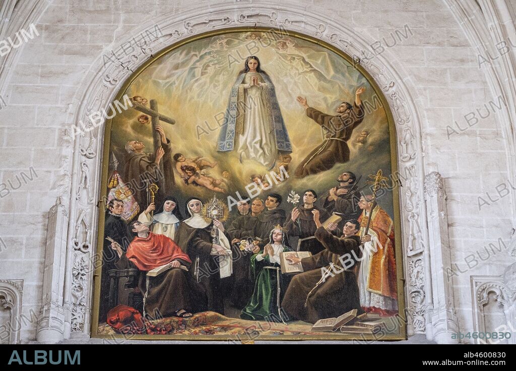 Santa Elena con los milagros de la Cruz, Retablo mayor de la iglesia, Monasterio de San Juan de los Reyes, Toledo, Castilla-La Mancha, Spain.