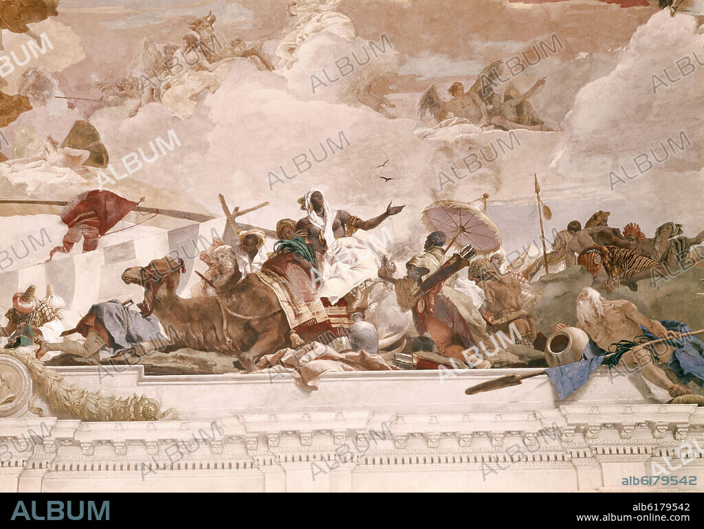 GIOVANNI BATTISTA TIEPOLO (1696-1770). ALEGORIA DE AFRICA  LAS CONSTELACIONES Y LOS DIOSES ANTIGUOS - FRESCO -  1753.