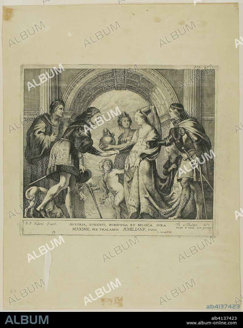 The Marriage of Maximilian of Austria with Mary of Burgundy. Theodoor van Thulden (Dutch, 1606-1669); after Peter Paul Rubens (Flemish, 1577-1640). Date: 1626-1669. Dimensions: 258 x 298 mm (plate); 457 x 357 mm (sheet). Etching on tan laid paper. Origin: Holland.