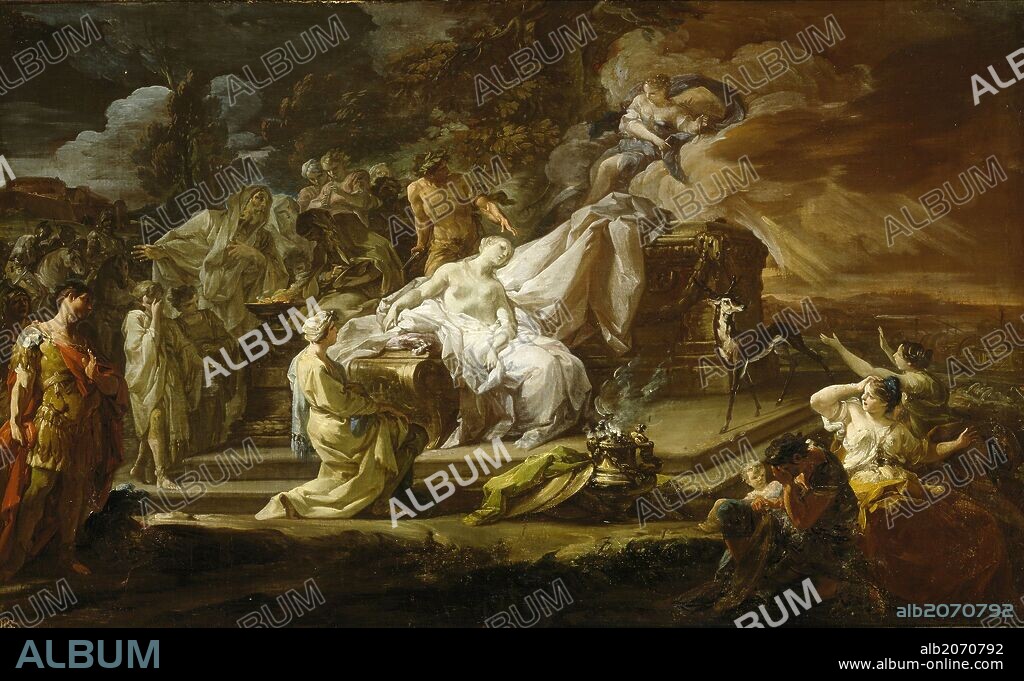 Corrado Giaquinto / 'El sacrificio de Ifigenia', 1759-1760, Escuela Italiana, Óleo sobre Lienzo, 75 cm x 123 cm, P00105.