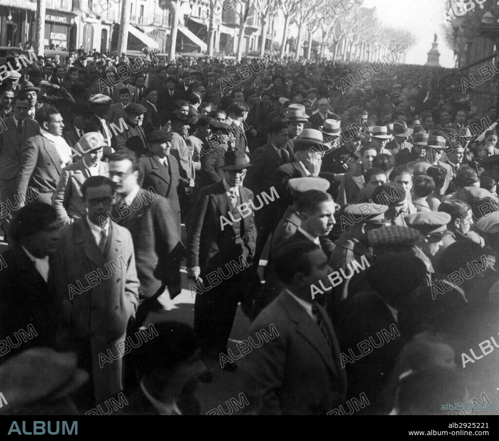 España. Catalunya. Público asistente a un mítin de Francesc Cambó en Tarragona, el 25 de febrero de 1935.