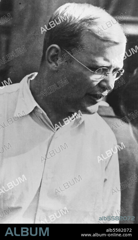 Bonhoeffer, Dietrich Protestant theologian, resister Breslau 4.2.1906 - (executed) Concentration Camp Flossenbürg 9.4.1945. Photo, August 1935.