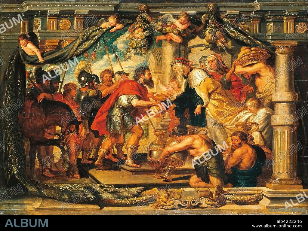 PETER PAUL RUBENS (PIETRO PAUOLO) (WORKSHOP). 'Meeting of Abraham and Melchizedek'. Flanders. Dimensions: 73x106 cm.