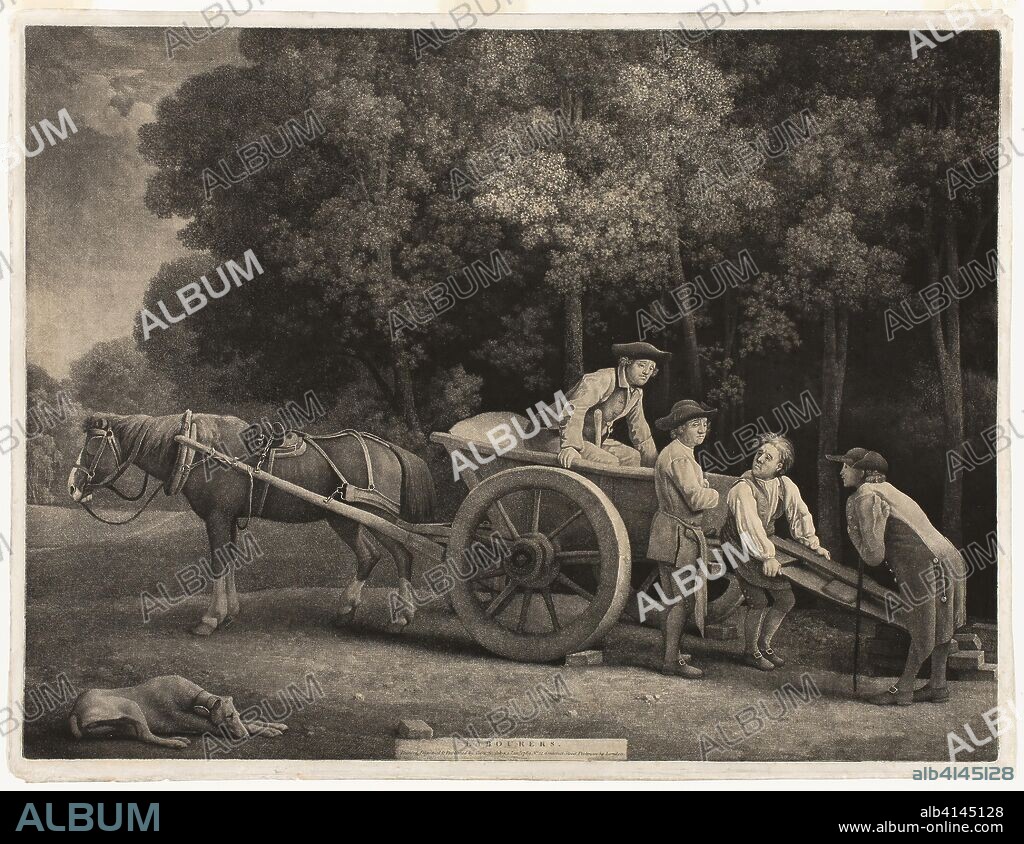 Laborers. George Stubbs; English, 1724-1806. Date: 1789. Dimensions: 526 × 700 mm (image/plate); 555 × 722 mm (sheet). Etching, with stipple, roulette, rocker and burnishing, in black on ivory wove paper. Origin: England.