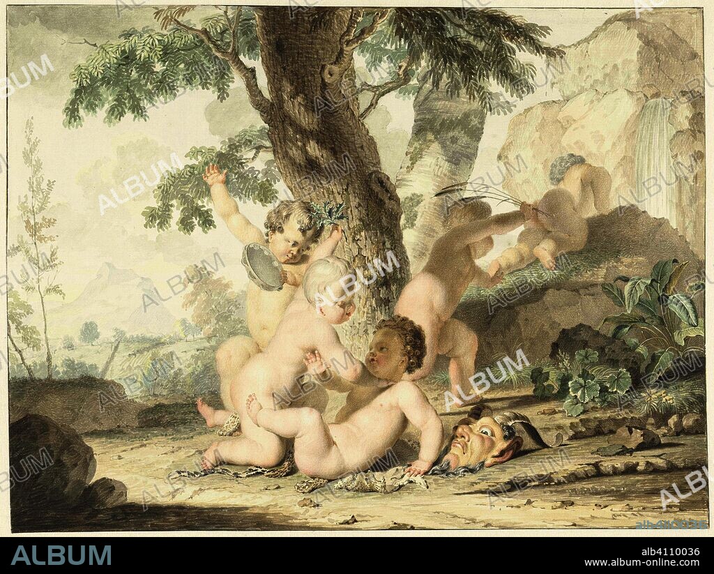 Playing naked boys. Draughtsman: Arnout Rentinck. Dating: 1722 - 1774. Measurements: h 229 mm × w 308 mm.