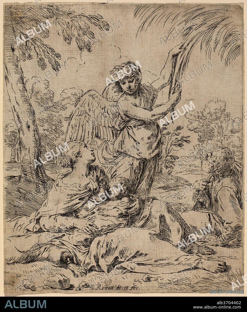 SIMONE CANTARINI. The Rest on the Flight into Egypt. Medium: etching.