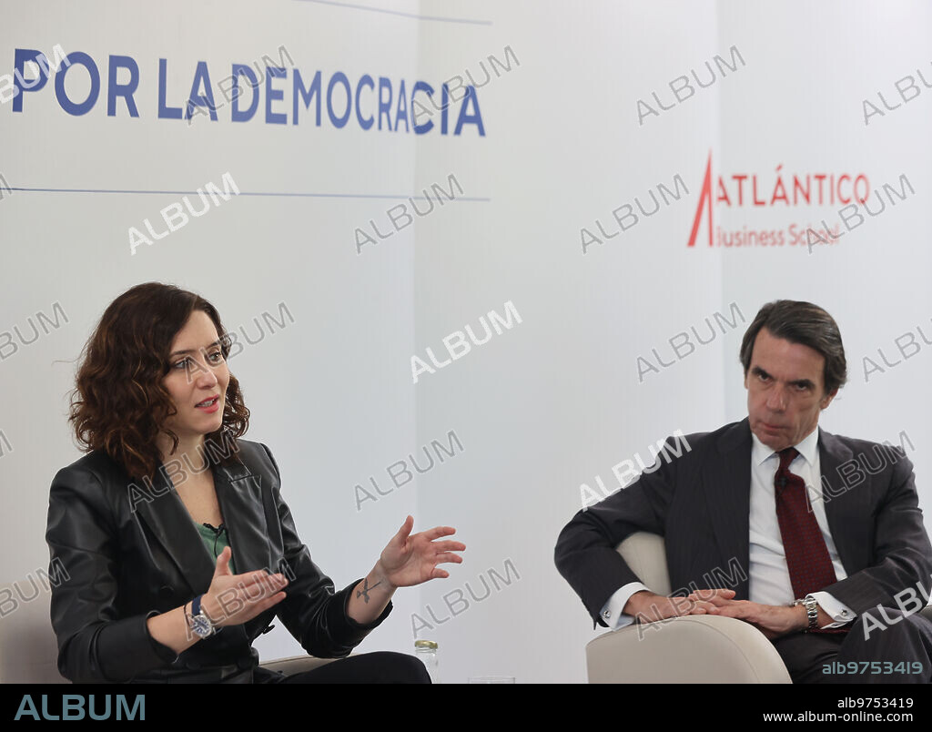 Madrid, 03/02/2023. Joint conference between José María Aznar and Isabel Díaz Ayuso within the framework of the I Atlantic Dialogue for Democracy. Photo: Jaime García. ARCHDC.