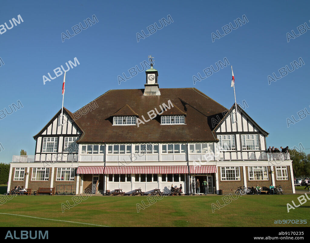 SIMON INGLIS. HSBC Sports and Social Club, Lennard Road, Beckenham, Bromley, Greater London Authority, 2011. The front, west elevation of the pavilion of the HSBC Sports and Social Club in Beckenham. The sports ground was laid out from 1920 and from 1923 was known as the Midland Bank Sports Ground. The pavilion was built in around 1920 but, due to bomb damage, it was largely reconstructed after the Second World War. The Hong Kong & Shanghai Bank Sports Ground, to the north, was merged with the Midland Bank's ground in 1990 and later the whole ground became the HSBC Sports Ground.