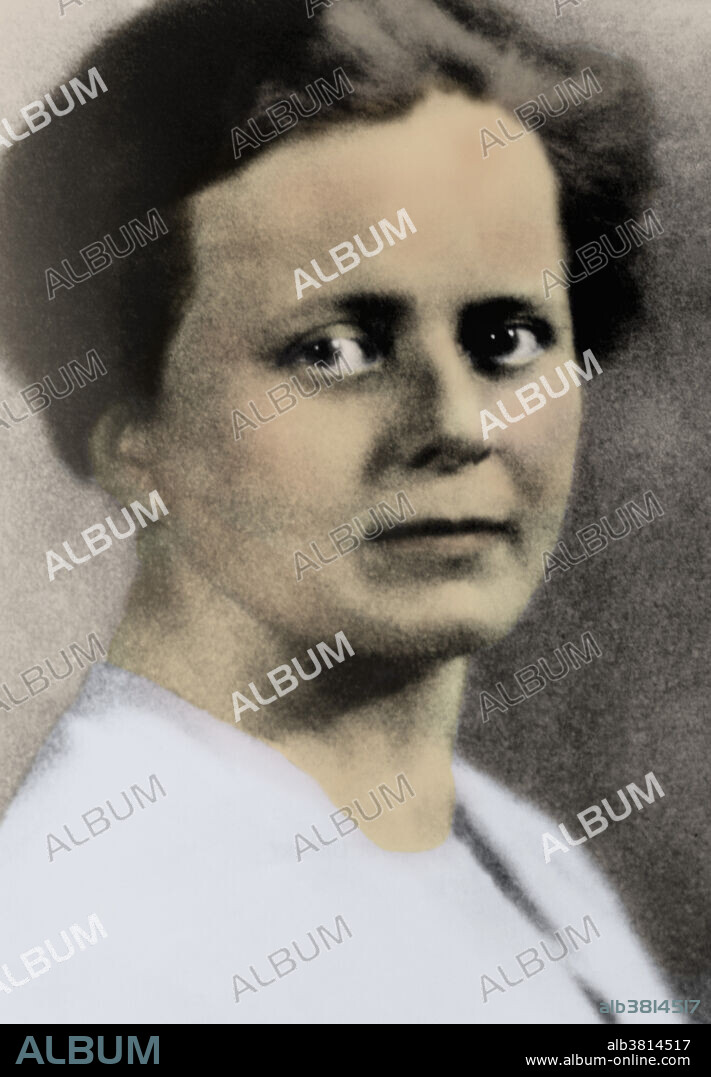 Ida Noddack. Historical portrait of German chemist Ida Tacke Noddack (1896-1978) around 1930. Noddack was educated in Berlin, Germany, receiving her doctorate in 1921. In 1925 she co-discovered the element rhenium (atomic number 75) using X-ray spectroscopy, working together with Otto Berg and her husband Walter Noddack. Her suggestion, in 1934, that Fermi had caused nuclear fission of the uranium atom by nuclear bombardment was dismissed, though it was later proved to be correct and used to develop nuclear weapons and atomic power.