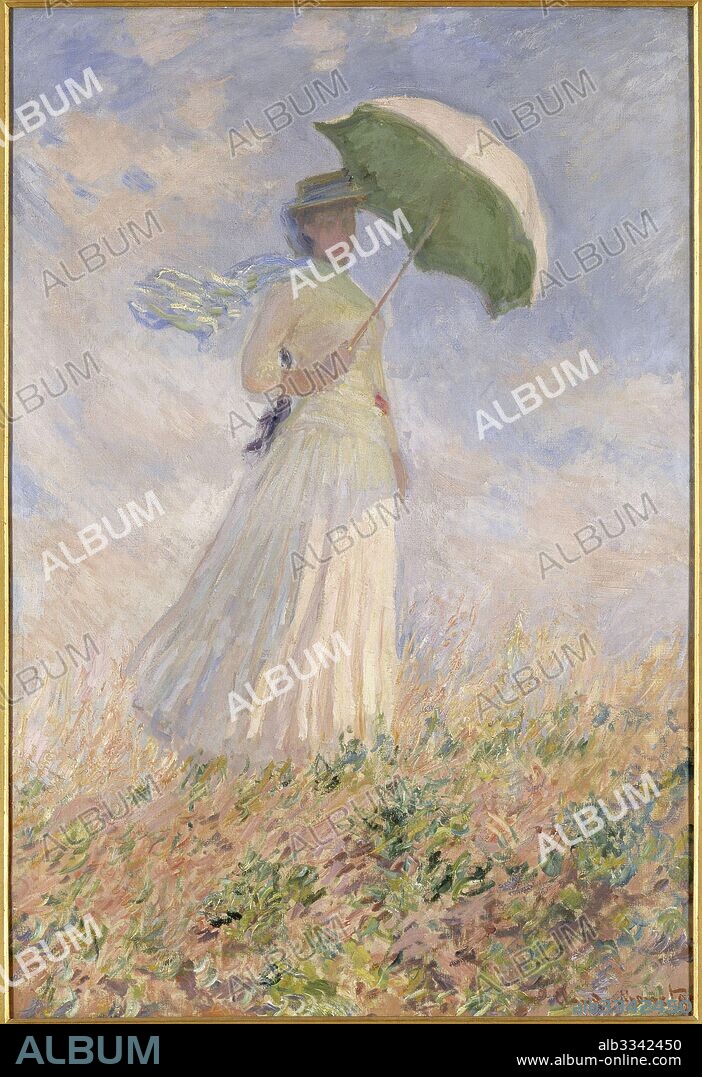 CLAUDE MONET. Woman with a Parasol (Essai de figure en plein air (vers la droite).