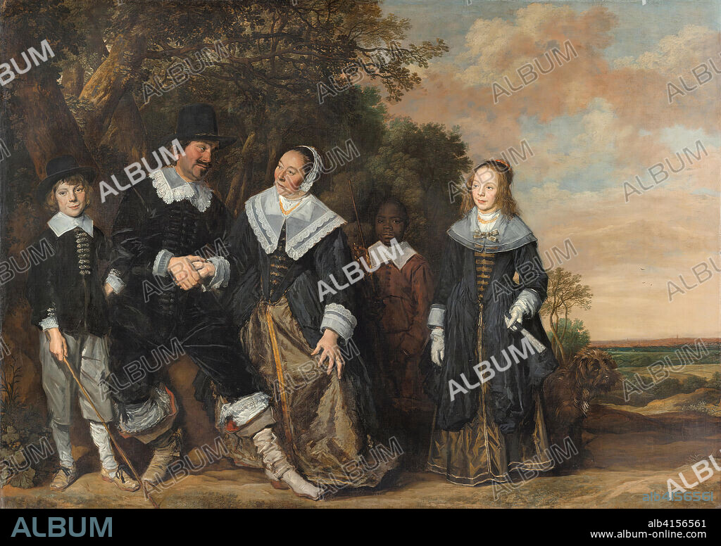 Frans Hals (Amberes, 1582/1583-Haarlem,  1666). Grupo familiar ante un paisaje (1645 - 1648). Óleo sobre lienzo. 202 x 285 cm.