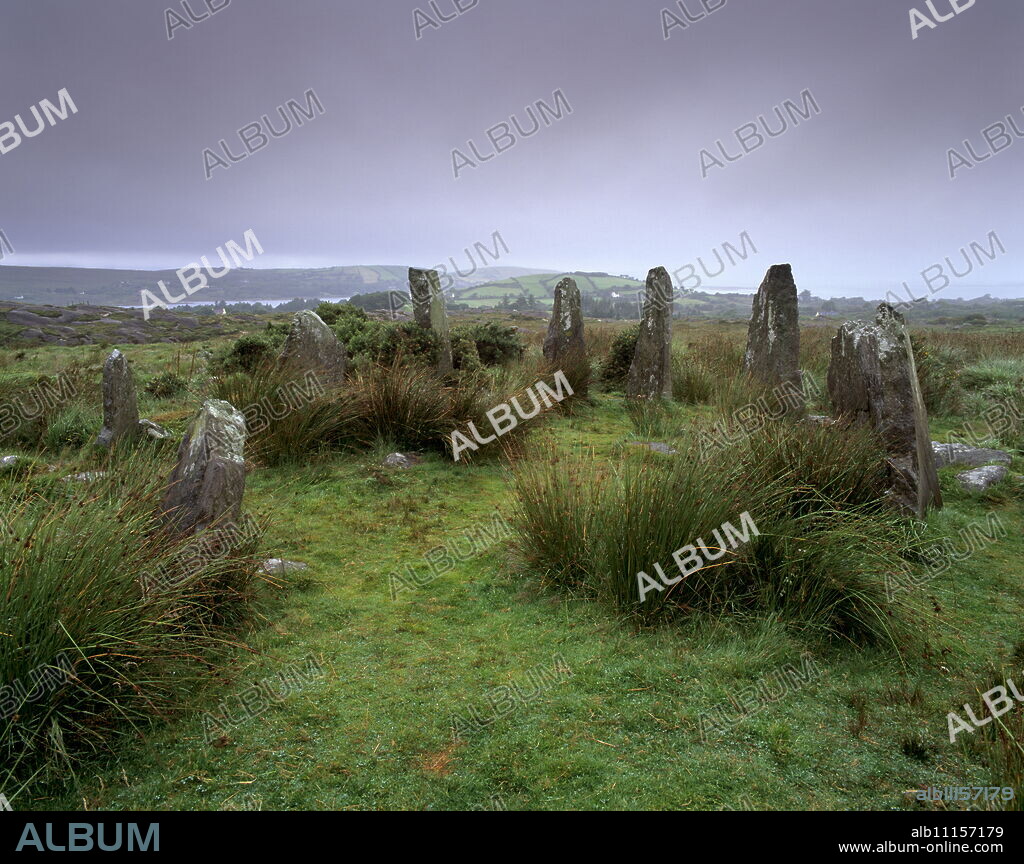 Ardgroom, Neolithic Stone Circle, one of the best preserved in Ireland, Beara Peninsula, County Cork, Munster, Republic of Ireland, Europe.