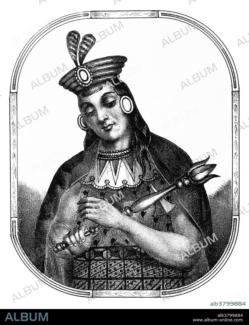 Yawar Waqaq was the seventh Sapa Inca of the Kingdom of Cuzco (beginning around 1380) and the second of the Hanan dynasty. His name refers to a story that he was abducted as a child by the Ayarmaca Sinchi Tocay Ccapac, crying tears of blood over his predicament. He eventually escaped with the help of one of his captor's mistresses, Chimpu Orma. Assuming the reign at the age of 19, Yawar conquered Pillauya, Choyca, Yuco, Chillincay, Taocamarca and Cavinas. Image taken from page 72 of "Recuerdos de la Monarquia Peruana, Ã³ bosquejo de la historia de los Incas, etc" by Justo Sahuaraura, 1850.