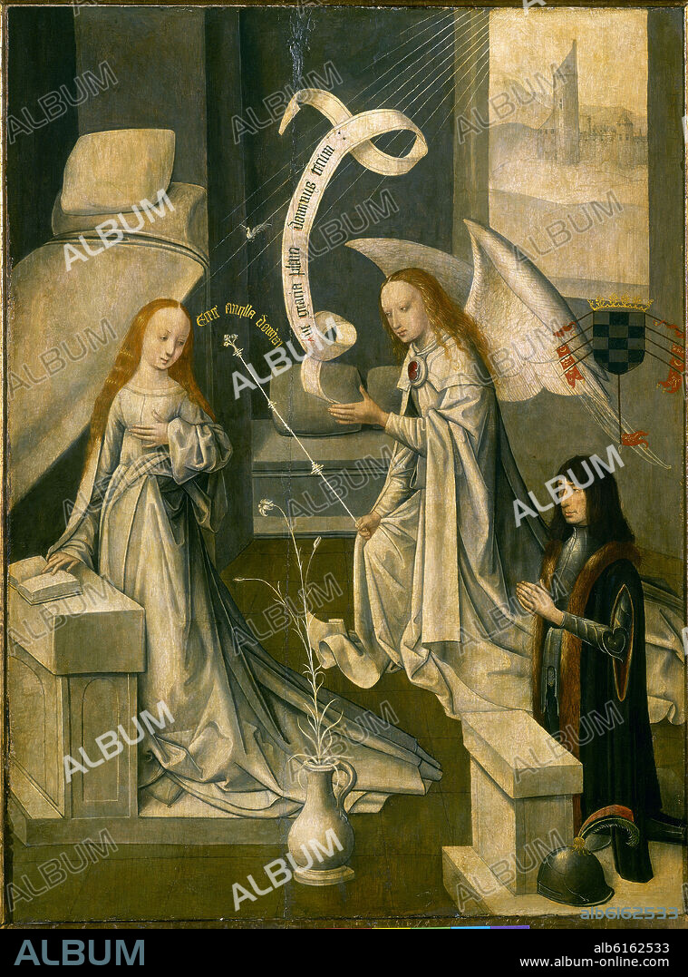 MASTER OF THE VIRGO INTER VIRGINES. LA ANUNCIACION A LA VIRGEN-GARCIA ALVAREZ DE TOLEDO-I DUQUE DE ALBA - S XV/XVI - ESCUELA FLAMENCA.