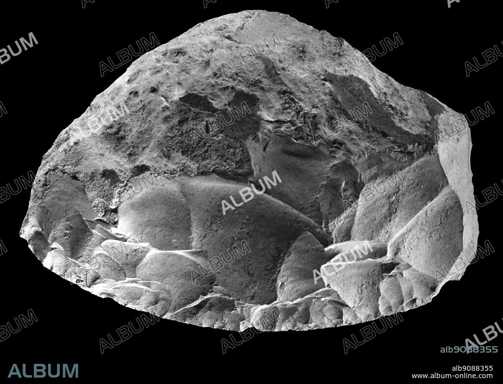 Middle Paleolithic tool , Mousterian scraper from La Quina , France.
