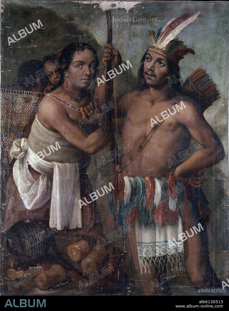 MIGUEL CABRERA (1695-1768). MESTIZAJE - INDIOS GENTILES - MEXICO - 1763- PINTURA COLONIAL S XVIII.