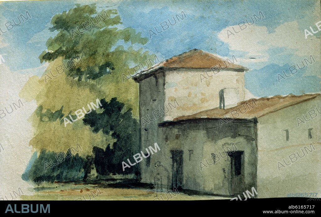 EDUARDO ROSALES GALLINAS. PAISAJE DE PANTICOSA - ACUARELA - SIGLO XIX.