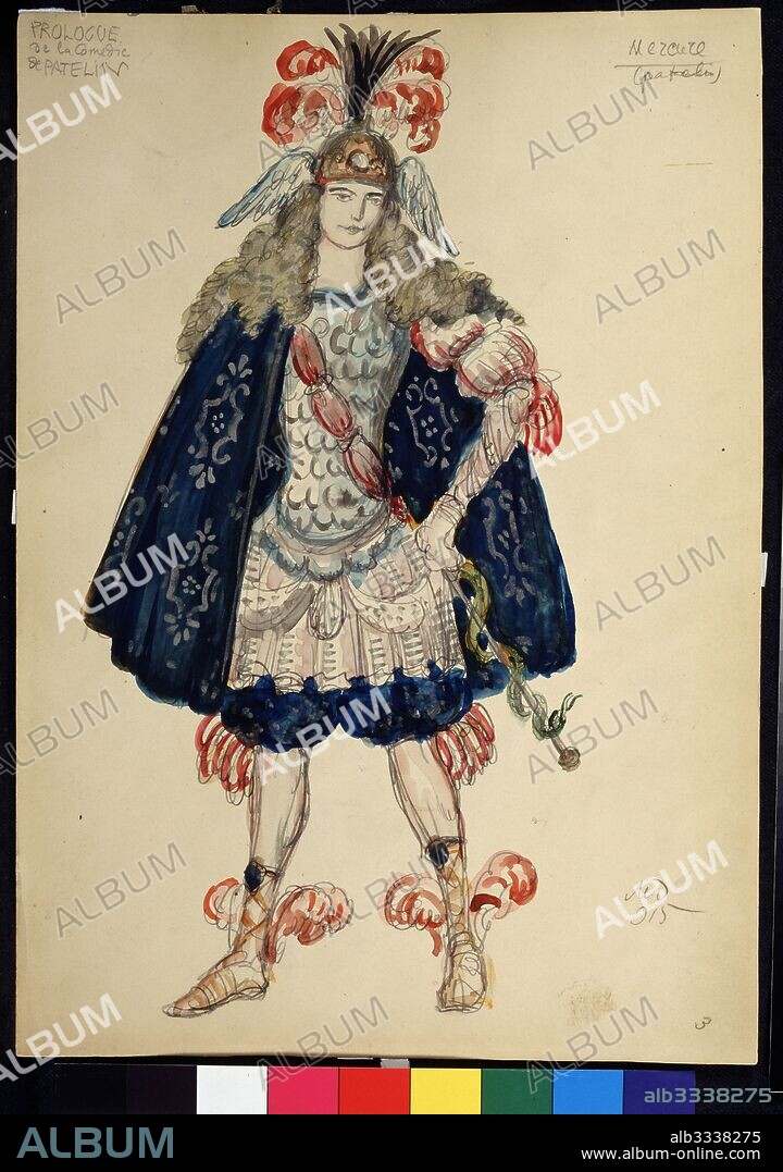 MSTISLAV VALERIANOVICH DOBUZHINSKY. Costume design for the play L'Avocat Pathelin by D. de Brueys and J. Palapras.