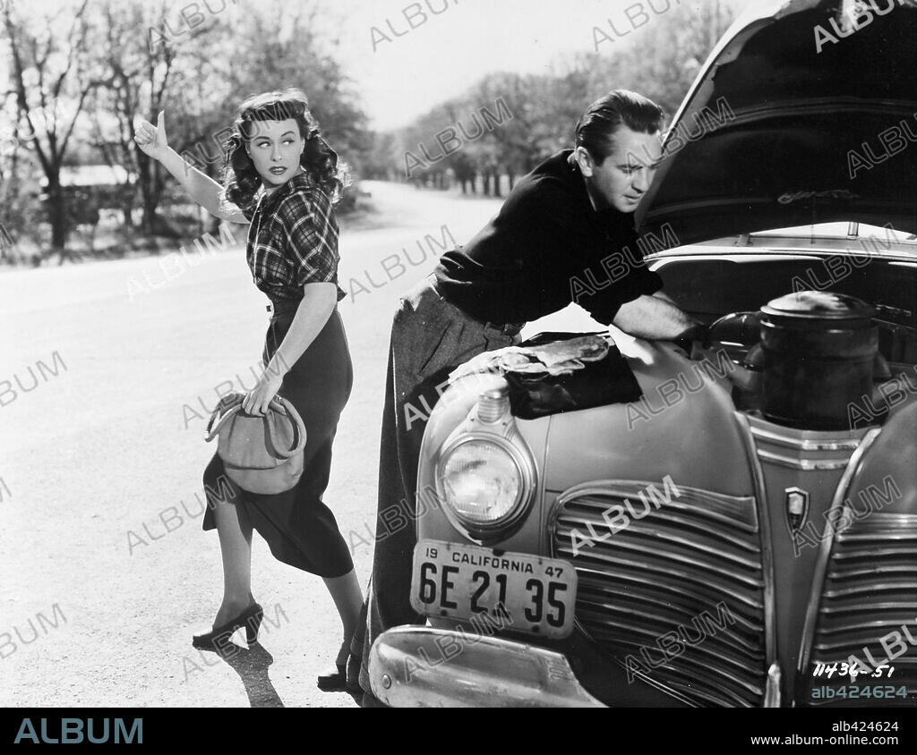 MACDONALD CAREY and PAULETTE GODDARD in HAZARD, 1948, directed by GEORGE MARSHALL. Copyright PARAMOUNT PICTURES.