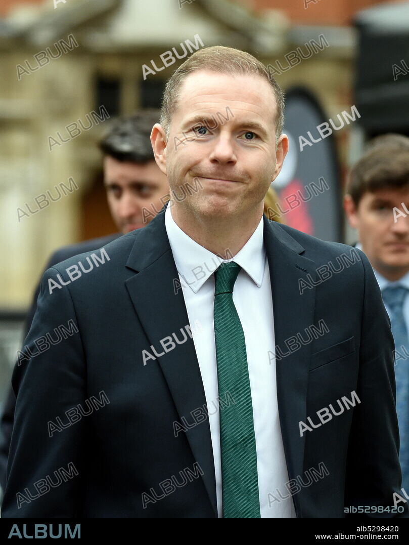 Photograph of Chris Hazzard (1984-) an Irish Sinn Fein politician who has been the Member of Parliament for South Down since the 2017 general election, when he defeated incumbent Margaret Ritchie of the SDLP..