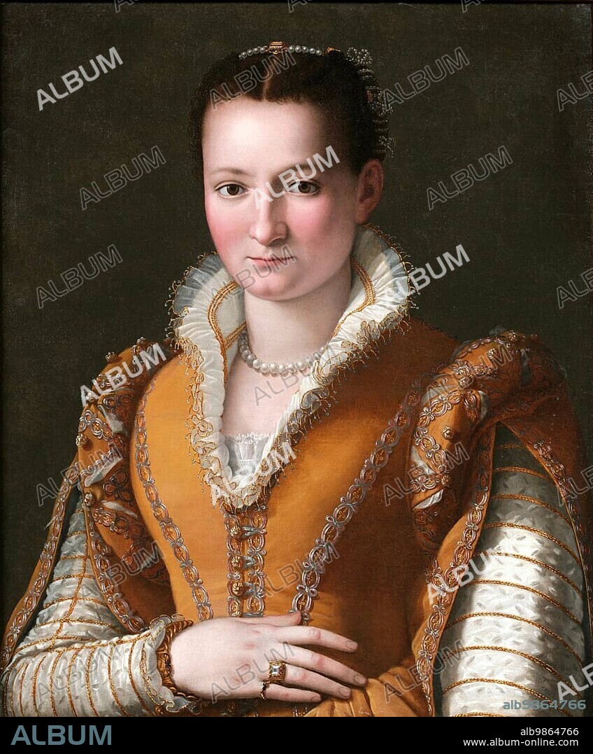 Bianca Capello de Medici, Bianca Cappello (1548 ibis 20 October 1587) an Italian Renaissance princess and mistress of Francesco I. de' Medici, painting by Alessandro Allori (31 May 1535 to 22 September 1607) was an Italian painter of Mannerism, digitally restored reproduction from an original of that period.