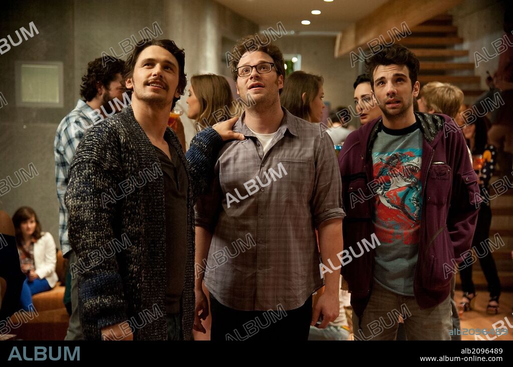JAMES FRANCO, JAY BARUCHEL y SETH ROGEN en JUERGA HASTA EL FIN, 2013 (THIS IS THE END), dirigida por EVAN GOLDBERG y SETH ROGEN. Copyright COLUMBIA PICTURES.