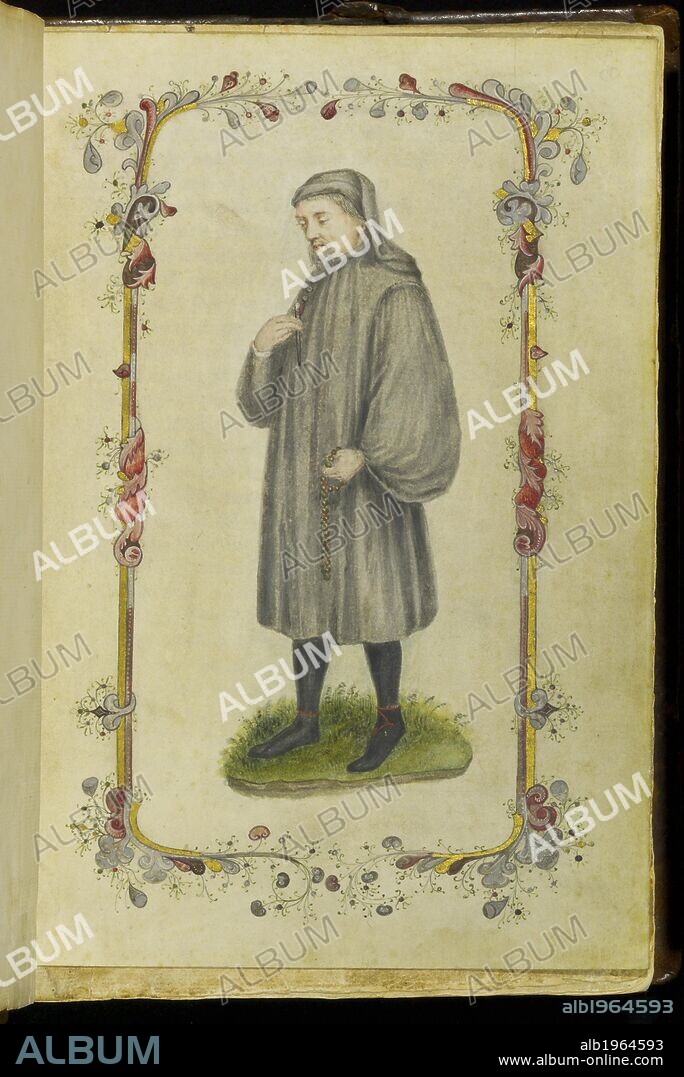 Geoffrey Chaucer, the author. A full length portrait. The Canterbury Tales. Westminster : William Caxton, ca. 1476-1477. Source: 167.c.26 frontispiece.