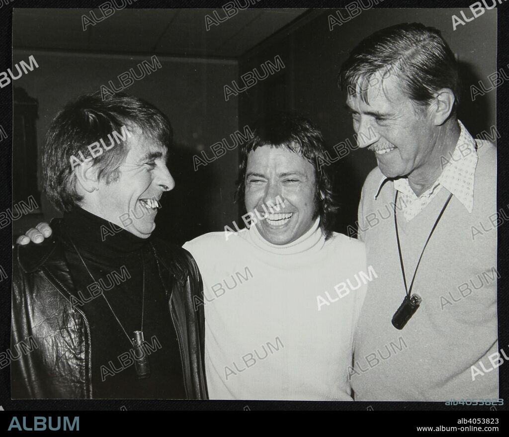 Drummers Kenny Clare, Les DeMerle and Jack Parnell, London, 1979.