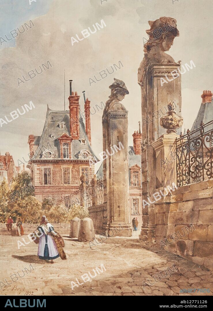 THOMAS SHOTTER BOYS. Grille des Hermès, Porte Dauphine, Palace of Fontainebleau, 1832.