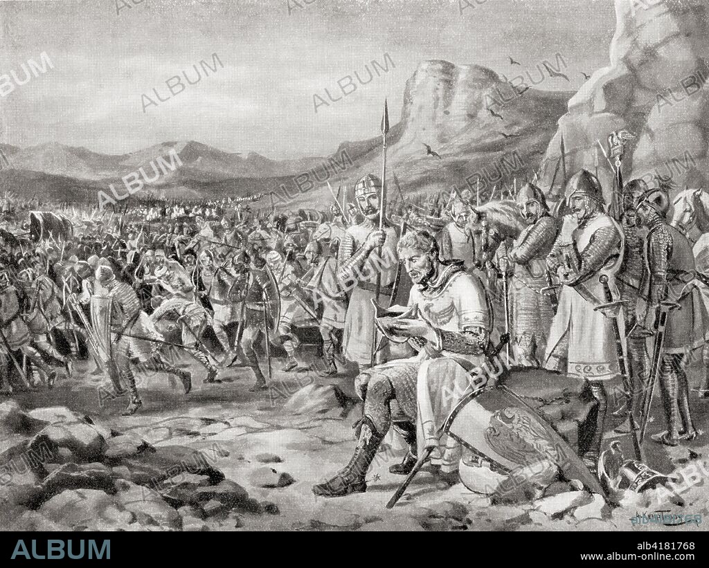 The defeat of Manuel I at The Battle of Myriokephalon, aka Battle of Myriocephalum, 1176. Manuel I Komnenos or Comnenus, 1118 - 1180. Byzantine Emperor.   From Hutchinson's History of the Nations, published 1915.
