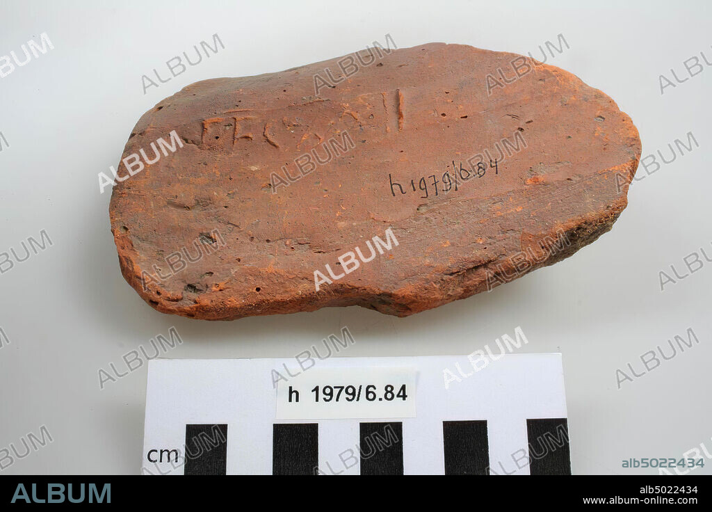 Fragment of an imbrex of brick with stamp LEGXXX., roof tile (imbrex), fragment, earthenware, brick, 4,5 x 15,3 x 12,7 cm, roman, Netherlands, South Holland, Leidschendam -Voorburg, Voorburg, Arentsburg.
