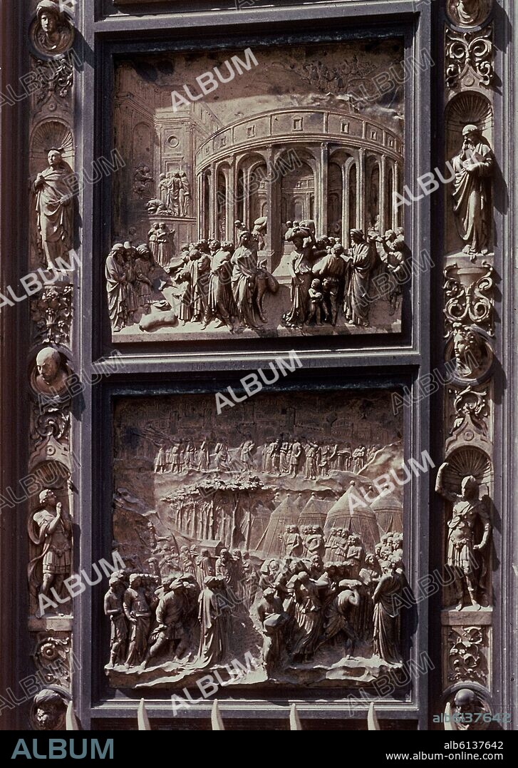 LORENZO GHIBERTI (1378-1455). DETALLE DE LAS PUERTAS DEL PARAISO,1424/1452, CON LA HISTORIA DE JOSE.