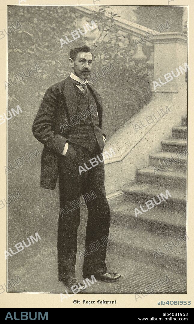 Sir Roger Casement'. Roger David Casement (1 September 1864 â€“ 3 August 1916) â€” known as Sir Roger Casement Kt. CMG between 1911 and shortly before his execution for treason, when he was stripped of his knighthood â€” was an Irish nationalist, activist, patriot and poet. Casement sought to obtain German support for a rebellion in Ireland against British rule. Shortly before the Easter Rising, he landed in Ireland and was arrested. He was subsequently convicted and executed for treason. . Gesammelte Schriften. Irland, Deutschland und die Freiheit der Meere und andere AufsaÌˆtze. [With a portrait.]. Diessen vor MÃ¼nchen, 1916. Source: X.709/7382 plate opposite page 112.